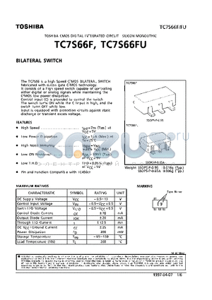 TC7S66FU datasheet - BILATERAL SWITCH