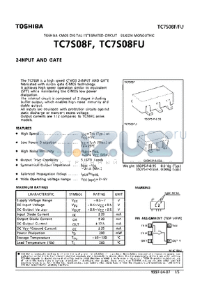 TC7S08FU datasheet - 2-INPUT AND GATE