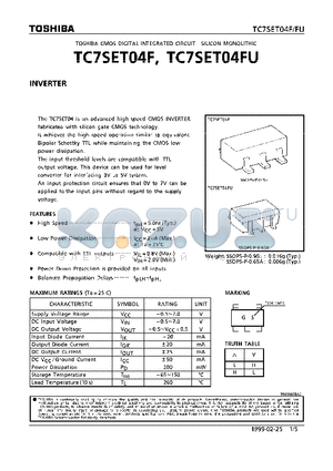 TC7SET04F datasheet - INVERTER