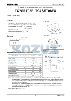 TC7SET08FU_09 datasheet - TOSHIBA CMOS Digital Integrated Circuit Silicon Monolithic