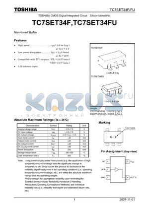 TC7SET34F datasheet - Non-Invert Buffer