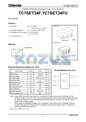 TC7SET34F_09 datasheet - TOSHIBA CMOS Digital Integrated Circuit Silicon Monolithic