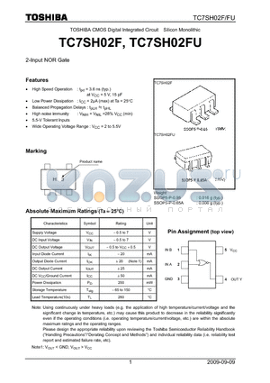 TC7SH02F_09 datasheet - 2-Input NOR Gate