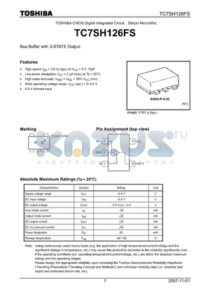 TC7SH126FS datasheet - Bus Buffer with 3-STATE Output