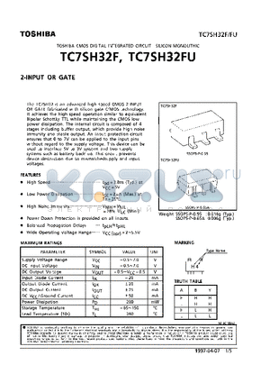 TC7SH32F datasheet - 2-INPUT OR GATE