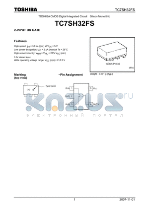 TC7SH32FS datasheet - 2-INPUT OR GATE