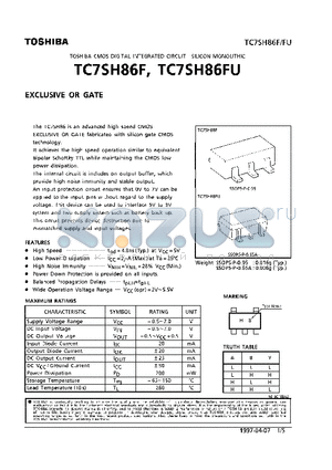 TC7SH86F datasheet - EXCLUSIVE OR GATE