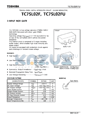 TC7SL02F_01 datasheet - 2-INPUT NOR GATE