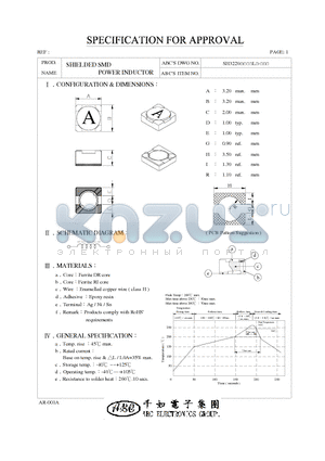 SH3220220YL datasheet - SHIELDED SMD POWER INDUCTOR