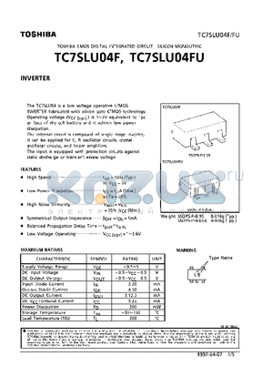 TC7SLU04F datasheet - INVERTER