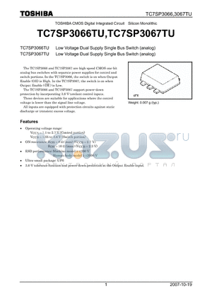 TC7SP3067TU datasheet - Low Voltage Dual Supply Single Bus Switch (analog)