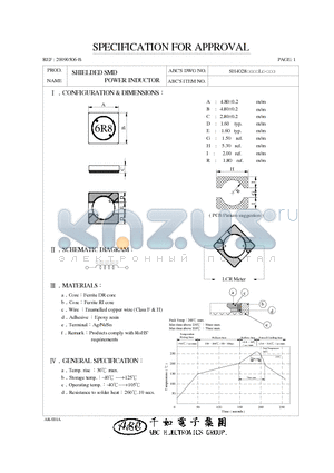 SH40283R3YL datasheet - SHIELDED SMD POWER INDUCTOR