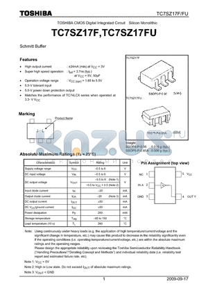 TC7SZ17FU datasheet - Schmitt Buffer