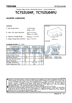 TC7SZU04F datasheet - INVERTER (UNBUFFER)