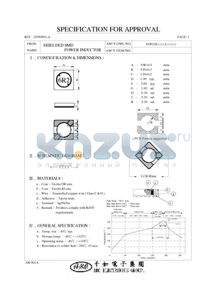 SH5018121YL datasheet - SHIELDED SMD POWER INDUCTOR