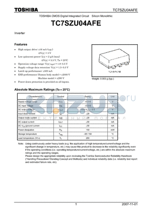 TC7SZU04AFE_07 datasheet - Inverter