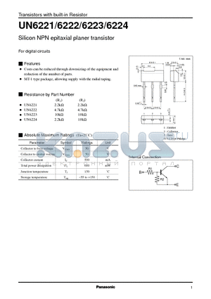 UN6223 datasheet - Silicon NPN epitaxial planer transistor