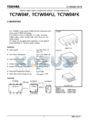 TC7W04F datasheet - 2 INVERTERS