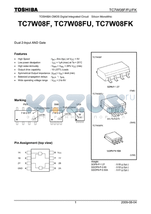 TC7W08FU_09 datasheet - Dual 2-Input AND Gate