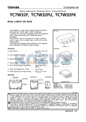 TC7W32FK datasheet - DUAL 2-INPUT OR GATE