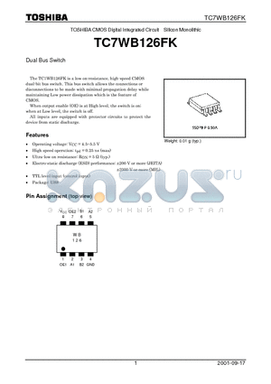 TC7WB126FK datasheet - TOSHIBA CMOS Digital Integrated Circuit Silicon Monolithic