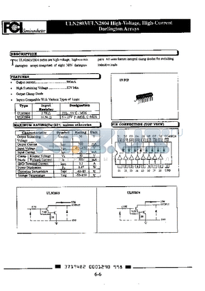 UNL2803 datasheet - High-Voltage, High-Current Darlington Arrays