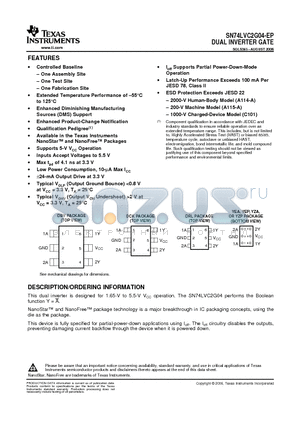 SN74LVC2G04-EP datasheet - DUAL INVERTER GATE