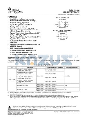 SN74LVC2G04DBVR datasheet - DUAL INVERTER GATE