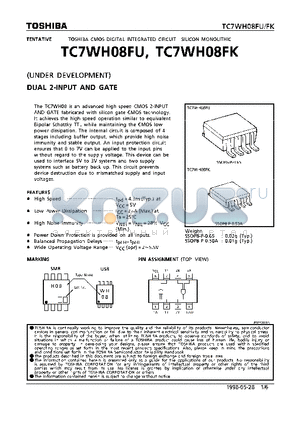 TC7WH08FK datasheet - DUAL 2-INPUT AND GATE