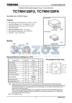 TC7WH126FK_09 datasheet - Bus Buffer with 3-STATE Output