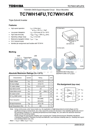 TC7WH14FU_09 datasheet - Triple Schmitt Inverter