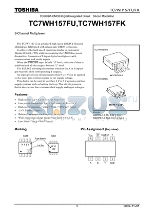 TC7WH157FK datasheet - CMOS Digital Integrated Circuit Silicon Monolithic 2-Channel Multiplexer