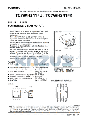 TC7WH241 datasheet - DUAL BUS BUFFER NON INVERTED, 3-STATE OUTPUTS