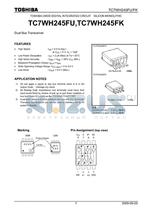 TC7WH245FK_09 datasheet - Dual Bus Transceiver