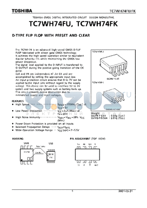 TC7WH74FU_01 datasheet - CMOS DIGITAL INTEGRATED CIRCUIT SILICON MONOLITHIC