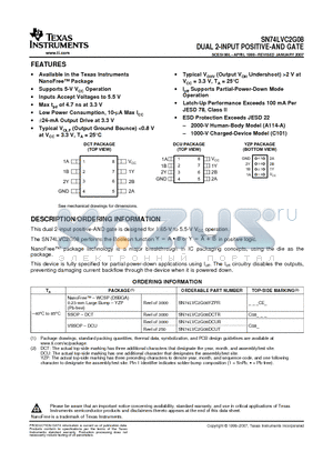 SN74LVC2G08DCTRE4 datasheet - DUAL 2-INPUT POSITIVE-AND GATE