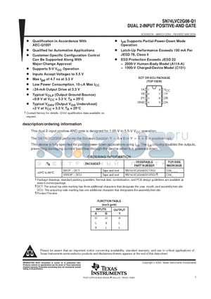 SN74LVC2G08IDCTRQ1 datasheet - DUAL 2-INPUT POSITIVE-AND GATE