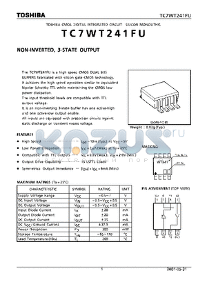 TC7WT241FU_01 datasheet - CMOS DIGITAL INTEGRATED CIRCUIT SILICON MONOLITHIC NON-INVERTED,3-STATE OUTPUT