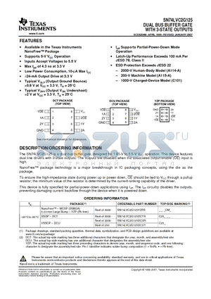 SN74LVC2G125_10 datasheet - DUAL BUS BUFFER GATE WITH 3-STATE OUTPUTS