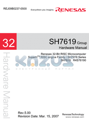 SH7619 datasheet - 32-Bit RISC Microcomputer SuperHTM RISC engine Family / SH7619 Series