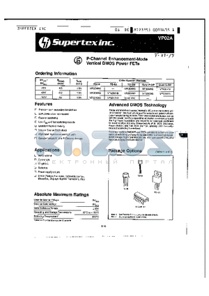 VP0204N6 datasheet - P-Channel Enhancement-Mode Vertical DMOS Power FETs