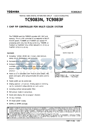 TC9083F datasheet - 1 CHIP PIP CONTROLLER FOR MULTI COLOR SYSTEM