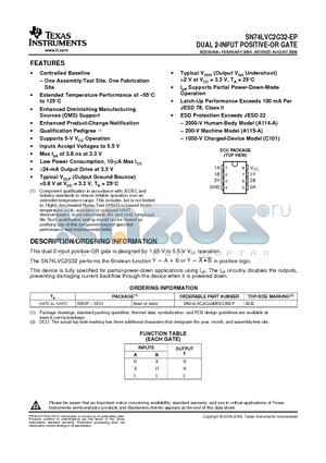 SN74LVC2G32MDCUREP datasheet - DUAL 2-INPUT POSITIVE-OR GATE