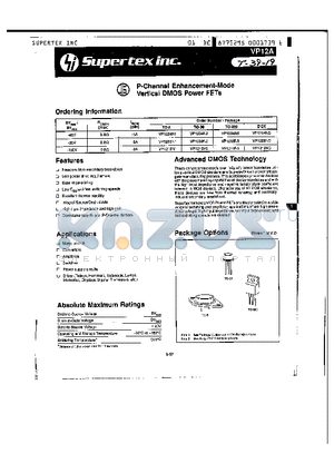 VP12A datasheet - P-Channel Enhancement-Mode Vertical DMOS Power FETs