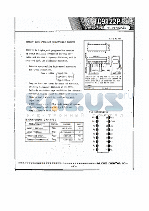 TC9122P-33 datasheet - HIGH-SPEED BCD PROGRAMMABLE COUNTER