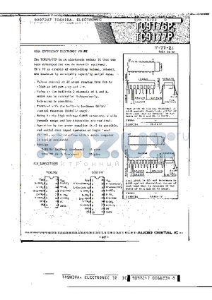 TC9177P datasheet - HIGH EFFICIENCY ELECTRONIC VOLUME
