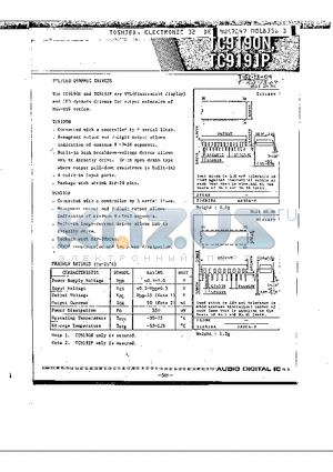 TC9191P datasheet - VFL/LED DYNAMIC DRIVERS