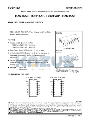 TC9214AF datasheet - HIGH VOLTAGE ANALOG SWITCH