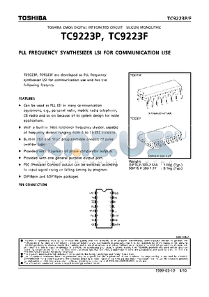TC9223F datasheet - PLL FREQUENCY SYNTHESIZER LSI FOR COMMUNICATION USE
