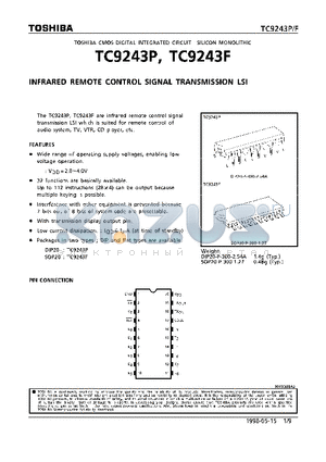 TC9243F datasheet - INFRARED REMOTE CONTROL SIGNAL TRANSMISSION LSI